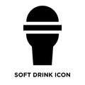 Soft drink icon vector isolated on white background, logo concept of Soft drink sign on transparent background, black filled Royalty Free Stock Photo