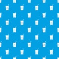 Soft drink in paper cup pattern seamless blue Royalty Free Stock Photo