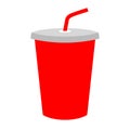 Soft drink red cup vector icon Royalty Free Stock Photo