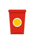 Soft drink in a red paper cup icon isolated Royalty Free Stock Photo