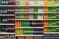 Soft Drinks And Beverages In Supermarket Royalty Free Stock Photo