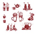 Soft drinks. Set of graphic templates for menu. Royalty Free Stock Photo