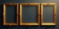 Soft edged golden square frames, varying sizes , golden square, shape Royalty Free Stock Photo