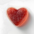 Soft-Edged Heart-Shaped Gummy Candy with Sugar Frosting on Luminous White Royalty Free Stock Photo