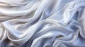 A soft, elegant white silk satin fabric flows and ripples in waves and folds. AI Generated