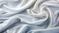 A soft, elegant white silk satin fabric flows and ripples in waves and folds. AI Generated.