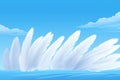 Soft feathers animal wing blue bird fluffy background space nature copy white pattern