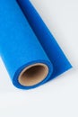 Soft felt textile material blue color, colorful texture flap fabric background Royalty Free Stock Photo
