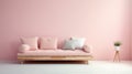 Soft And Feminine Futon Against Pale Pink Wall