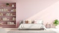 Soft And Feminine Murphy Bed Against Pastel Pink Wall