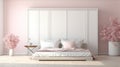 Soft And Feminine Murphy Bed Against Pastel Pink Wall