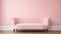 Soft And Feminine Settee Against Pastel Pink Wall