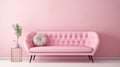 Soft And Feminine Settee Against Pastel Pink Wall