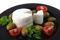 Soft feta cheese served with tomato Royalty Free Stock Photo