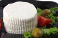 Soft feta cheese with tomatoes Royalty Free Stock Photo