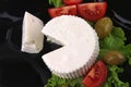 Soft feta cheese with tomatoes Royalty Free Stock Photo