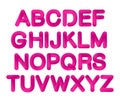 Soft flexible tube neon 3D gradient Alphabet in trendy 2019 color Plastic Pink