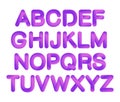 Soft flexible tube neon 3D gradient Alphabet in trendy 2019 color Proton Purple