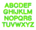 Soft flexible tube neon 3D gradient Alphabet in trendy 2019 color UFO Green