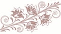 Soft Floral Scroll. Gentle Botanical Decorative Element Vector Design Generative AI Royalty Free Stock Photo