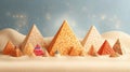 Groggers and hamantaschen pattern with soft gradient background texture Royalty Free Stock Photo