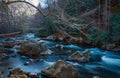 Soft Flowing River with Rocks