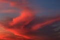 Soft and fluffy cloud formation at sunrise