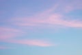Soft, fluffy and colorful cloud formation. Abstract idyllic pink and blue sky. Blur background texture of colorful Royalty Free Stock Photo