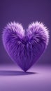 Soft Fluffy Heart on Purple Canvas Royalty Free Stock Photo