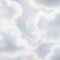 Soft, fluffy white clouds fill the sky, with delicate swirls creating a hypnotic pattern in t Royalty Free Stock Photo