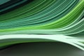 Soft focus Abstract green gradient color wave curl strip paper horizontal background Royalty Free Stock Photo