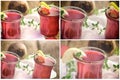 Soft focus Beet juice in glass on table - healthy refreshing drink Royalty Free Stock Photo