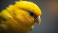 Soft focus close-up of a male canary with bright yellow plumage emphasizing its exquisite features Royalty Free Stock Photo