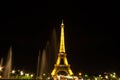 Soft focus. Eiffel Tower In Paris, France By Night, Eiffel Tower with light performance show. The Eiffel Tower is the famous Royalty Free Stock Photo