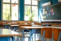 Soft Focus Empty Schoolroom Backdrop. Royalty Free Stock Photo