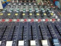 This is sound control in the control room. Royalty Free Stock Photo