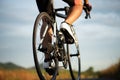 Soft focus of man cycling road bike in the morning. Sports and outdoor activities concept Royalty Free Stock Photo