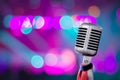 Soft focus,Microphone Vintage Retro technology, equipment Royalty Free Stock Photo