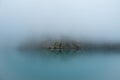 Soft focus. Mystical morning landscape with fog over the lake Royalty Free Stock Photo