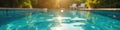 Soft focus, sun dappled pool water, hazy background, peaceful, sun Royalty Free Stock Photo