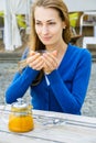 Soft focus young woman face portrait Royalty Free Stock Photo