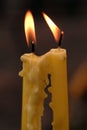 Soft focused of Candles light. Golden light of candle flame Royalty Free Stock Photo