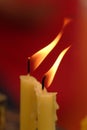 Soft focused of Candles light. Golden light of candle flame Royalty Free Stock Photo