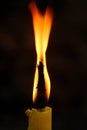 Soft focused of Candles light. Golden light of candle flame Royalty Free Stock Photo