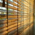 Soft focused close up of bamboo blind or curtain for subtle ambiance