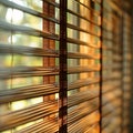 Soft focused close up of bamboo blind or curtain for subtle ambiance