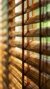 Soft focused close up of bamboo blind or curtain for subtle ambiance