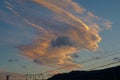 Soft focused at the cloud on the sky. yellow color of cloud