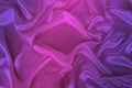 Soft folds on delicate pink, lilac shining silk, luxury concept, background for the designer, horizontal, close-up, copy space