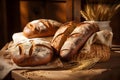 Soft Fresh loaves bread. Generate Ai